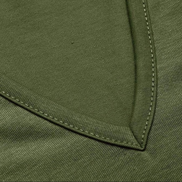 NWT•L-1X•Olive Choker V-Neck Soft Mini Dress/Tee•NEW - Picture 5 of 13